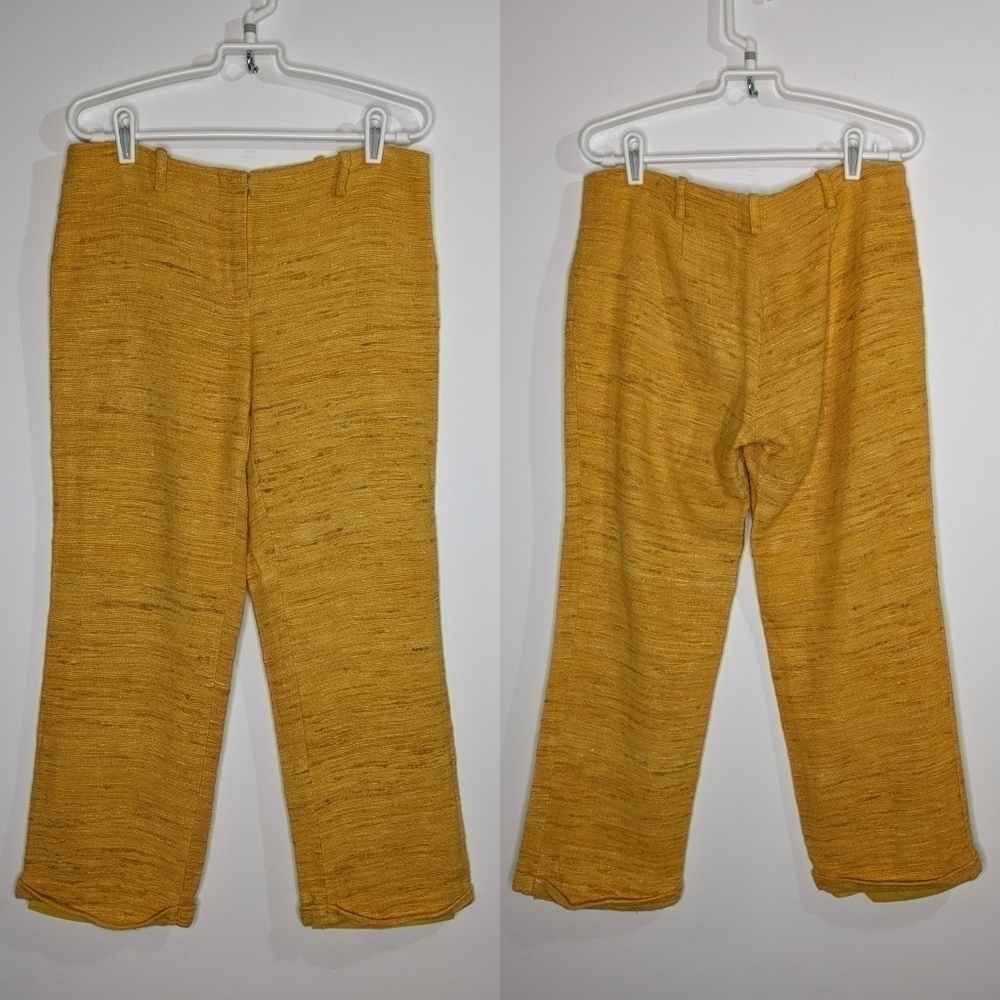 J. McLaughlin burnt yellow woven silk pants 8